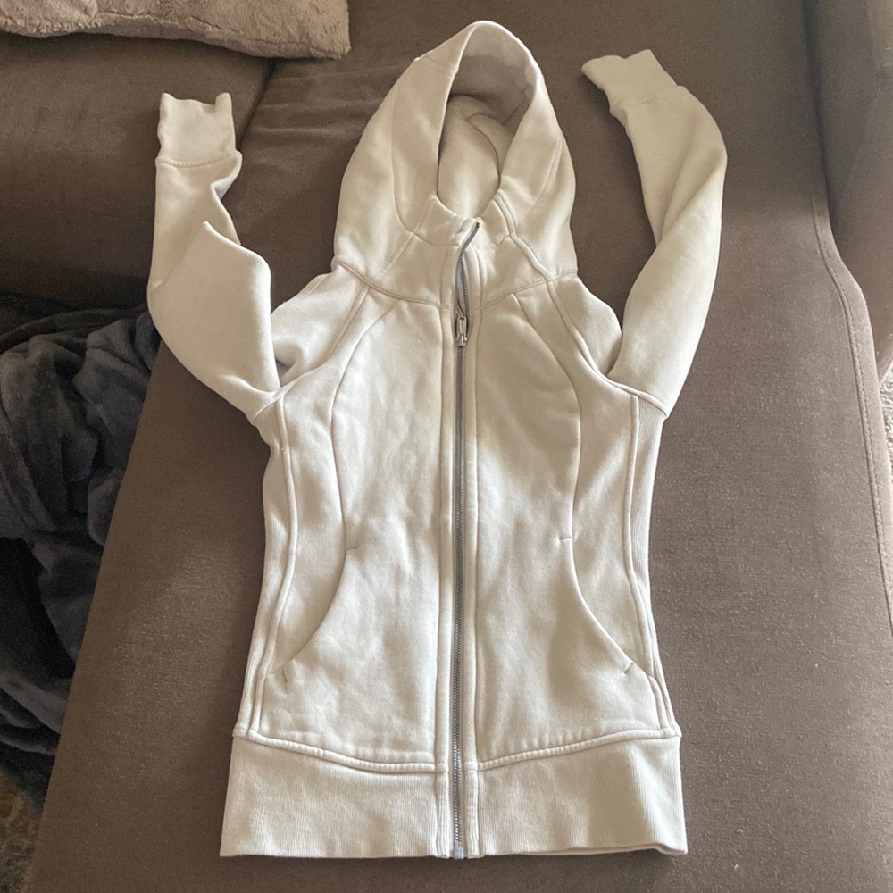 Size 2 lulu white zip up